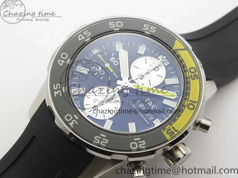 MIROTIME 0327 Aquatimer Chrono IW376702 SS BLS 1:1 Best Edition Black Dial on Black Rubber Strap A WellDesigned 7105